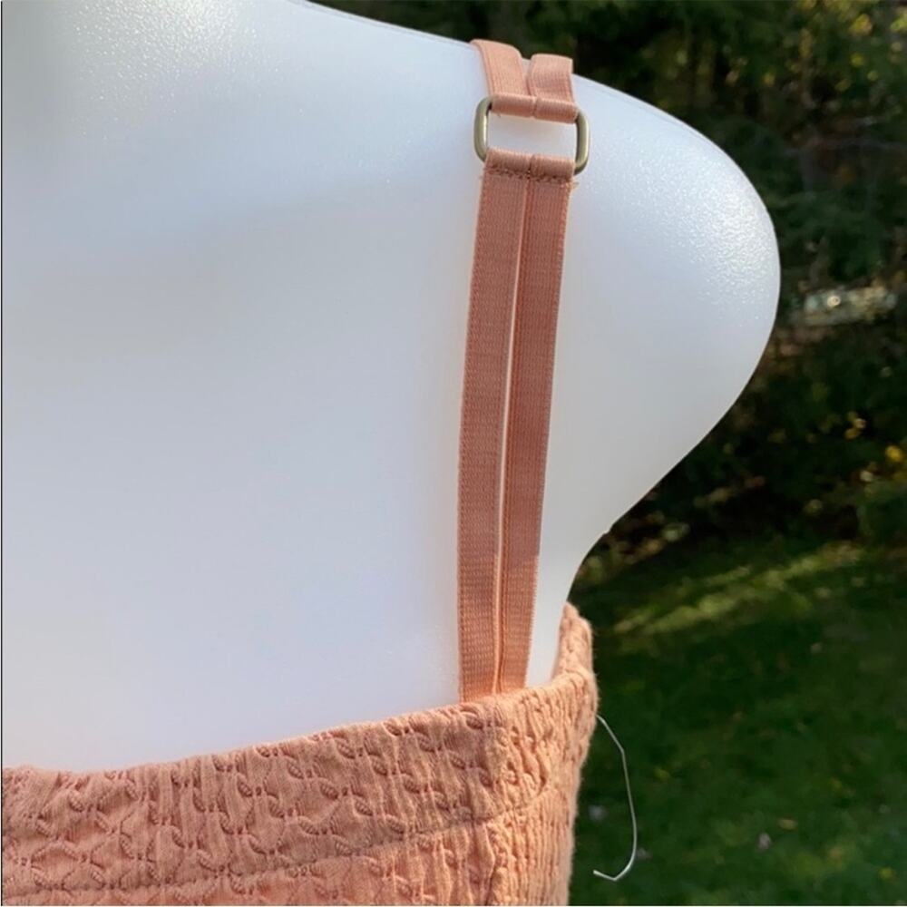 Free People Waffle Bodysuit Peach/Light Coral XS Boho Beachy Resort Casual 🍑🌊 - Picture 7 of 8